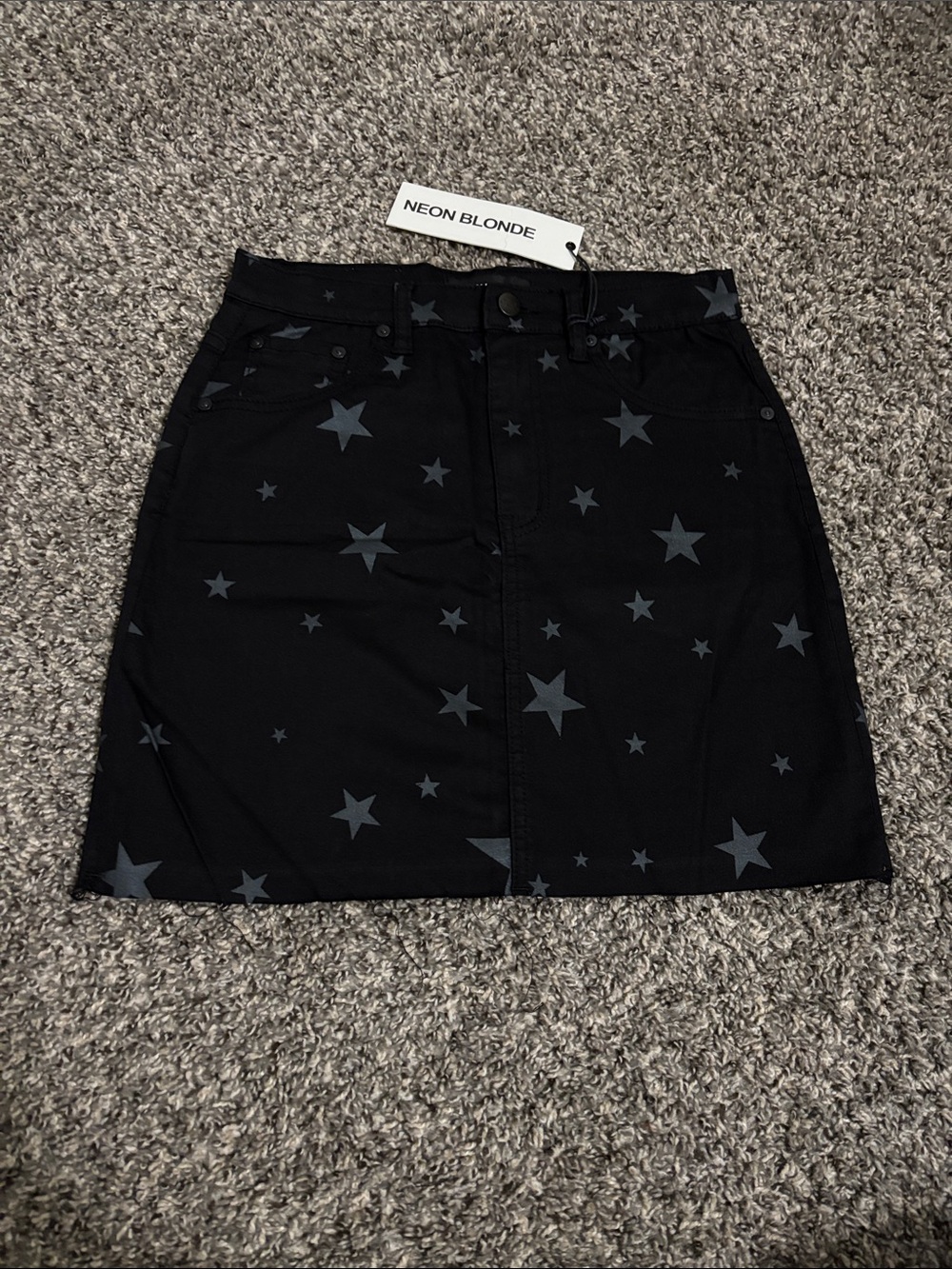 Neon Blonde tease skirt Starlet Black 28 NWT STARS fall winter Y2K boho